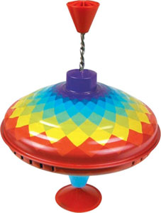 large rainbow humming top